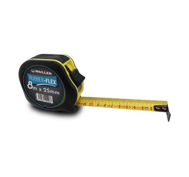 Mètre ruban avec clip ceinture 8m x25 mm