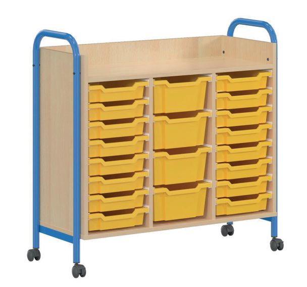 Meuble 20 bacs plastique sur roulettes Chloé - Mobidecor