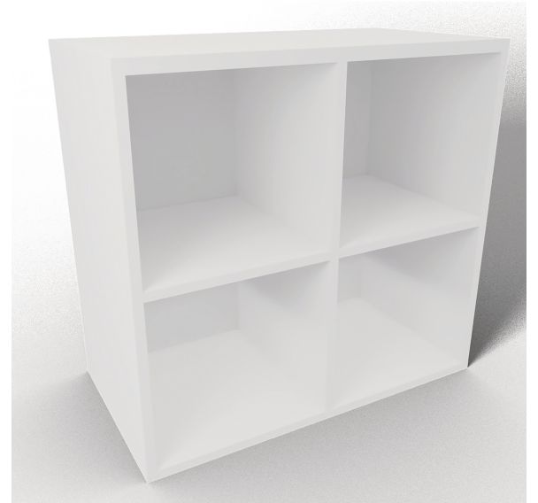 Meuble 4 cases L80,7xH75,5xP 43,2 cm blanc