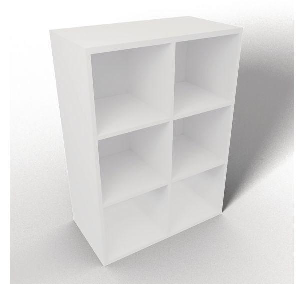 Meuble 6 cases  L80,7xH112,3xP43,2 cm blanc