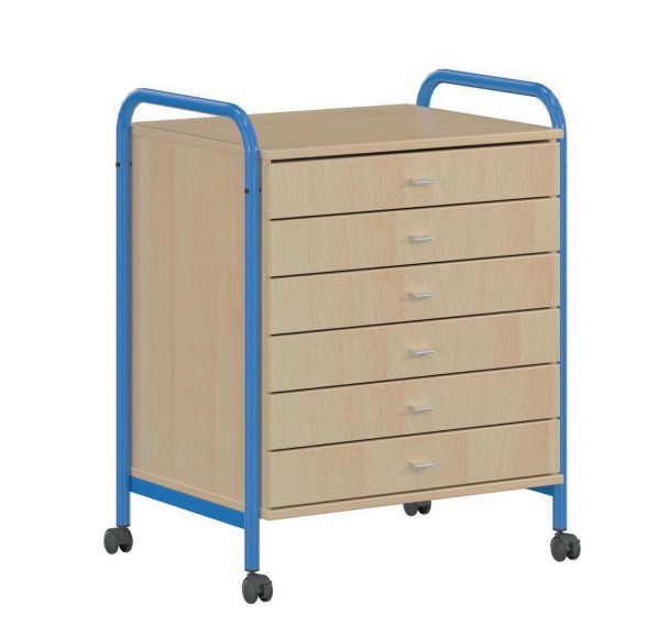 Meuble 6 tiroirs Chloé sur roulettes - Mobidecor