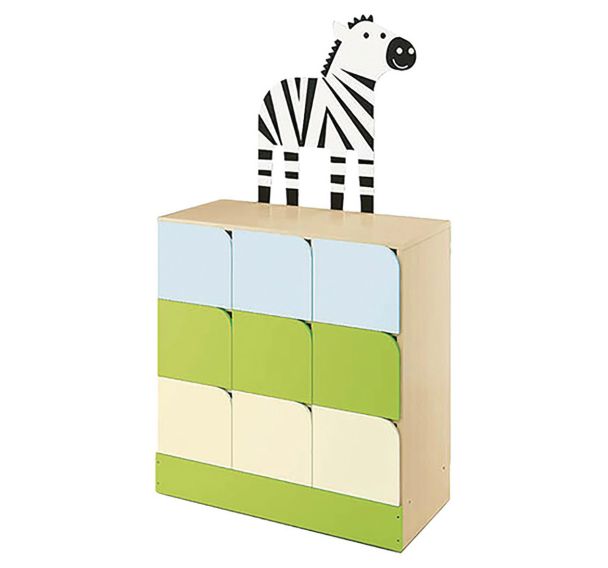 Meuble 9 cases avec portes - zèbre