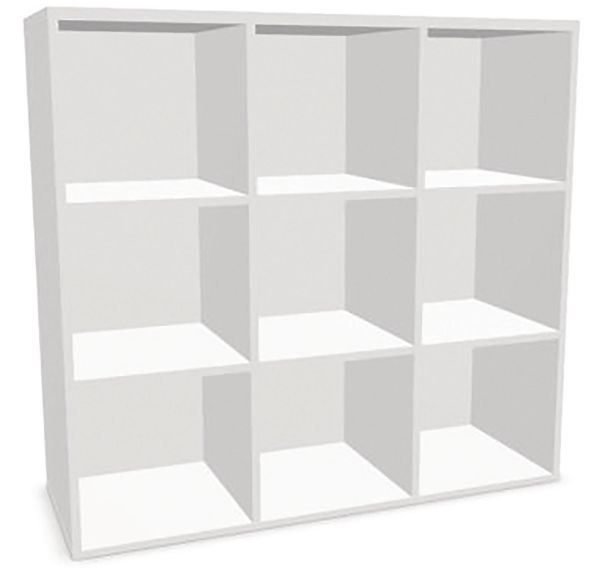 Meuble 9 multicases L120xH112,3xP 43,2cm blanc
