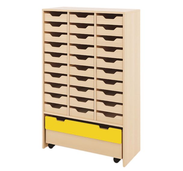 Meuble Basik 6 à 30 tiroirs bois - 1 grand tiroir
