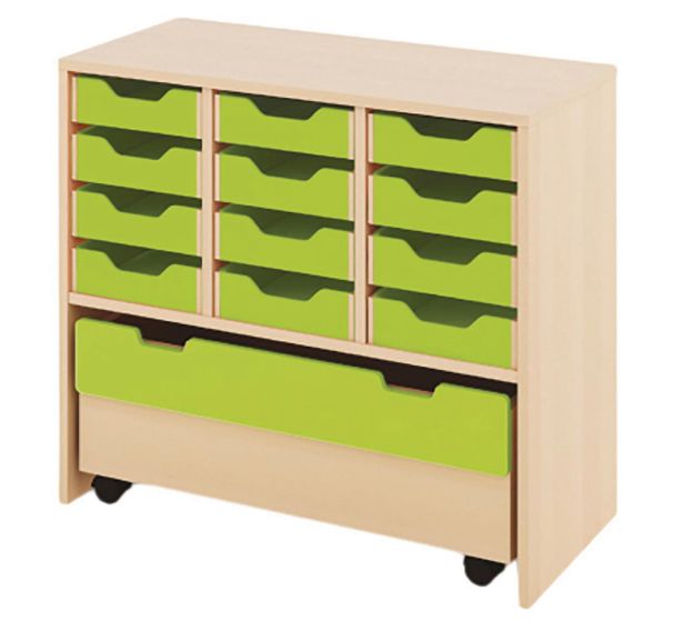 Meuble Basik 6 à 30 tiroirs carton - 1 grand tiroir