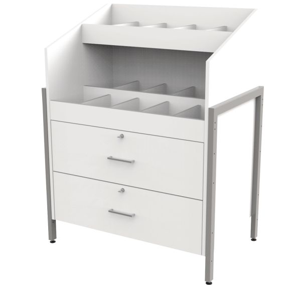 Meuble CD/DVD Ellipse caisson blanc - tube - Manutan Expert