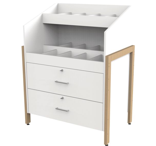 Meuble CD/DVD Ellipse structure hêtre massif - Manutan Expert