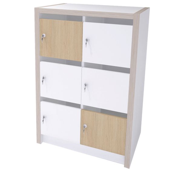 Meuble Moyo à cases portes trappe courrier avec serrures Enond Mobilier