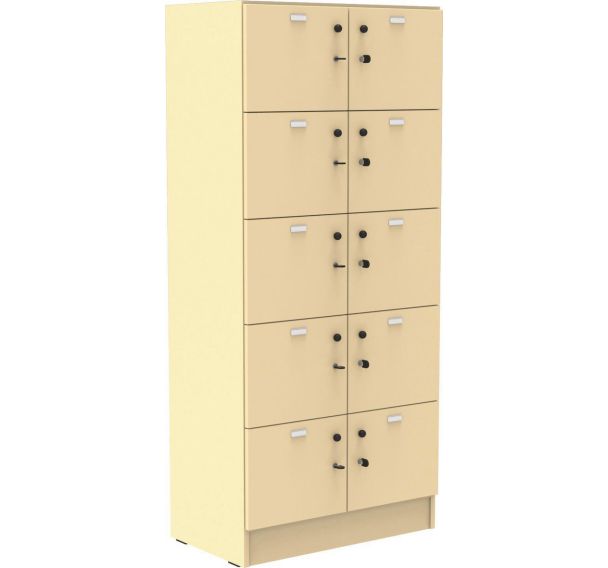 Meuble Octet 10 cases beige  80x180cm porte/serrure socle panneau