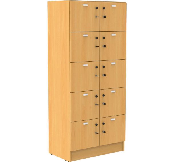Meuble Octet 10 cases porte/serrure socle panneau-Manutan Expert