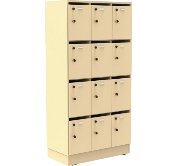 Meuble Octet 12 cases porte boîte lettres socle panneau-Manutan Expert