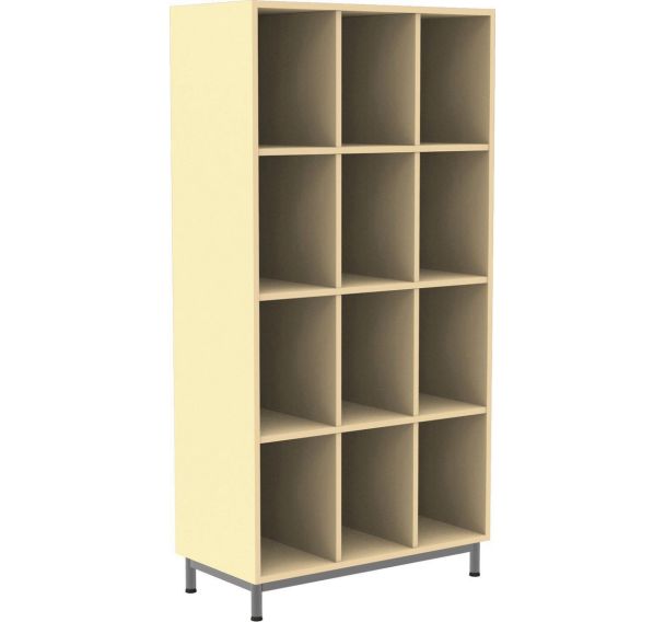 Meuble Octet 12 cases socle métal gris -Manutan Expert