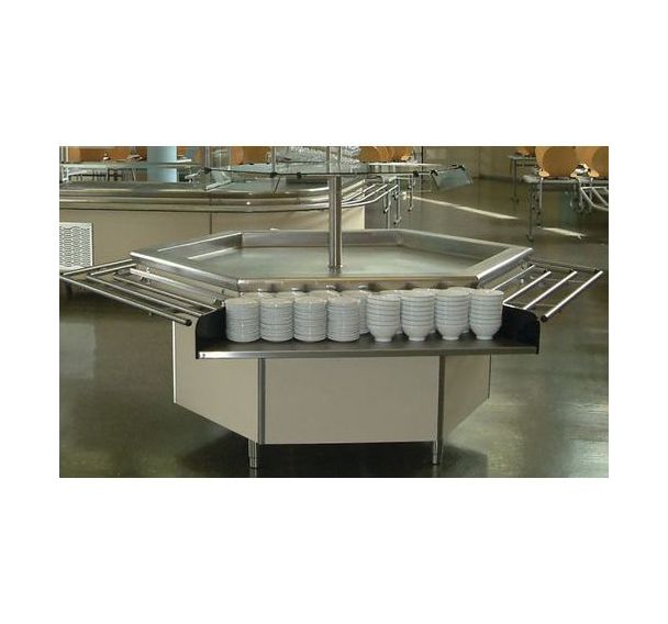 Meuble Salad'bar hexagonal avec présentoir Tournus Equipement
