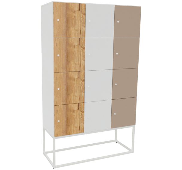Meuble à casier Kim portes standard serrure à clé socle métal Buronomic