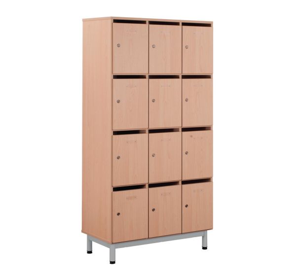 Meuble à courrier Bip Bop 12 cases avec pieds - hêtre