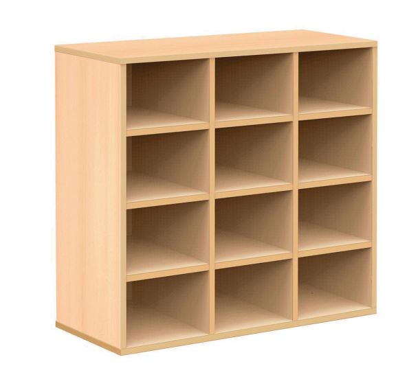 Meuble à courrier Bip Bop 12 cases sans portes - hêtre