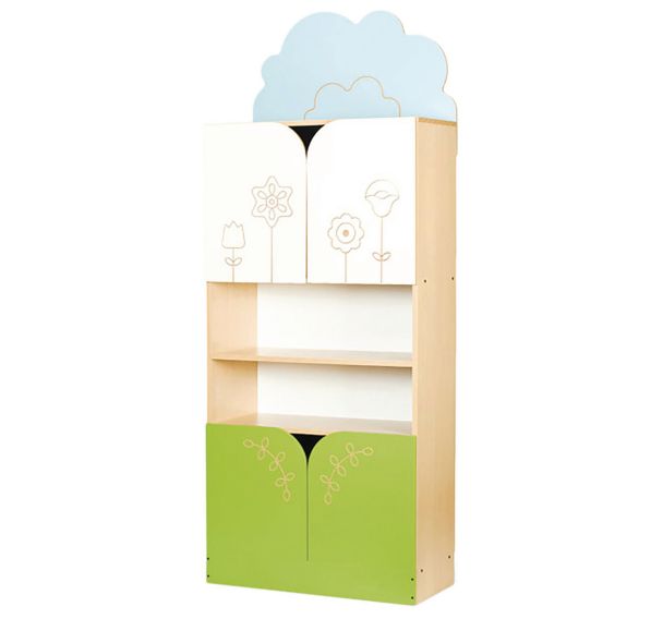 Meuble à étagères et portes