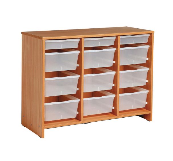 Meuble bas 12 bacs incolores - Nathan