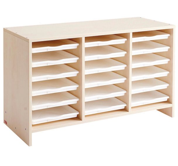 Meuble bas 18 plateaux blancs Nathan