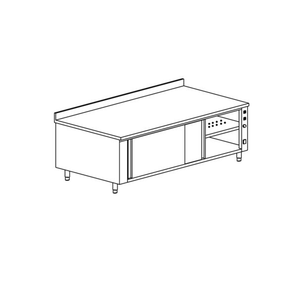 Meuble chauffant avec 2 portes coulissantes gamme 600- MRDC126/1- MRDC126/1