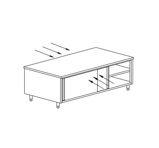 Meuble chauffant traversant avec 4 portes coulissantes gamme 700- MRCT127/1