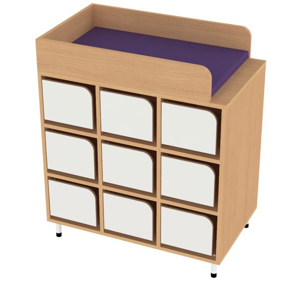 Meuble de déshabillage latéral avec 9 cases à portes Bessière Bessiere