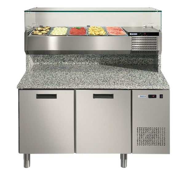 Meuble de préparation pizza, 2 portes réfrigérées- MPF2-1