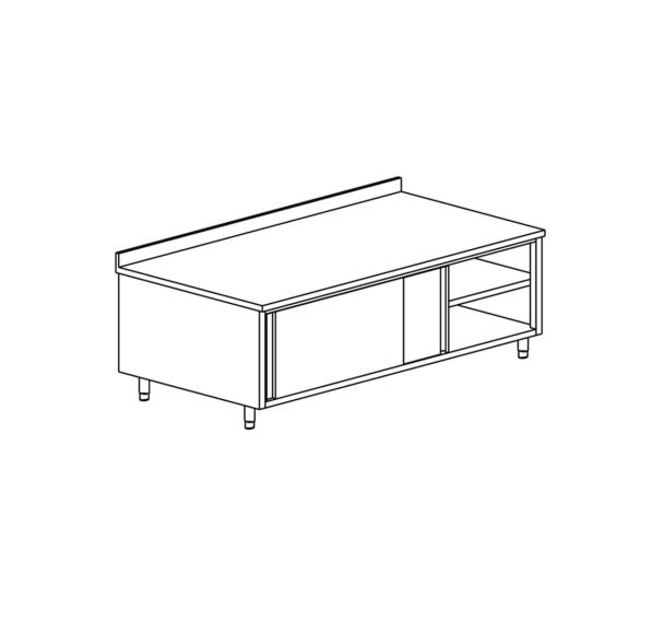 Meuble de rangement adossé avec 2 portes coulissantes gamme 600- MRD186/1