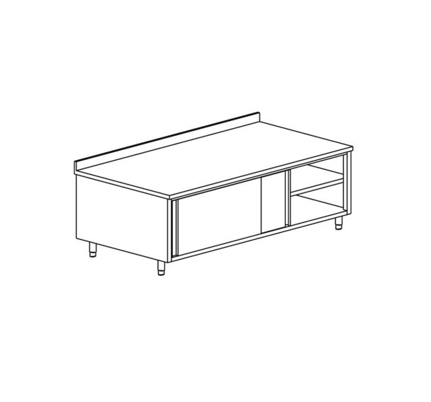 Meuble de rangement avec 2 portes coulissantes gamme 700- MRD127/1