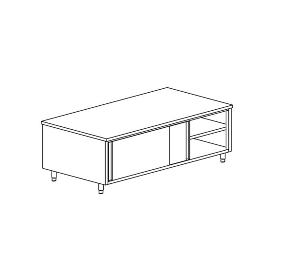 Meuble de rangement central avec 2 portes coulissantes gamme 700- MR167/1