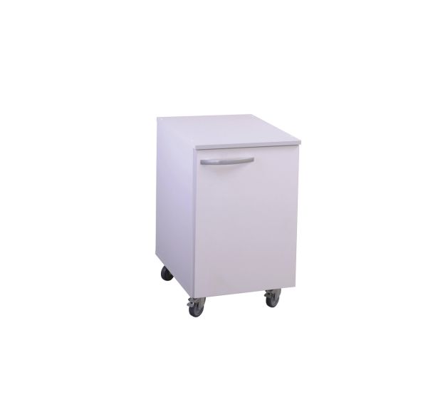 Meuble de rangement mobile 1 porte 1 étagère réglable L 450 mm