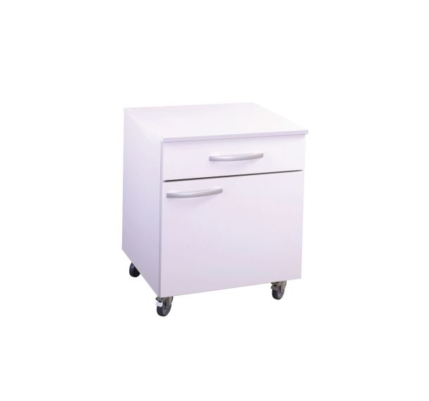 Meuble de rangement mobile 1 porte, 1 tiroir, 1 étagère réglable L 600 mm