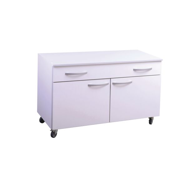 Meuble de rangement mobile 2 portes, 1 tiroir, 1 étagère réglable L1200
