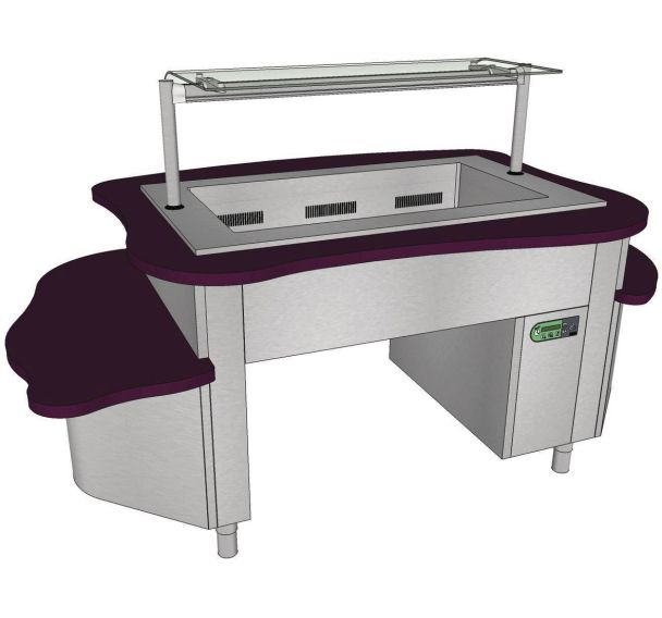 Meuble distribution plat chaud Aubergine TOURNUS EQUIPEMENT