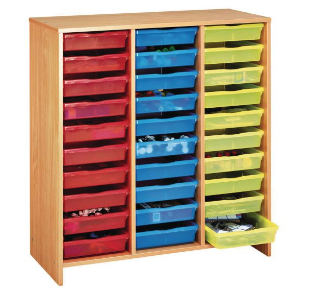 Meuble haut 30 bacs multicolores Nathan