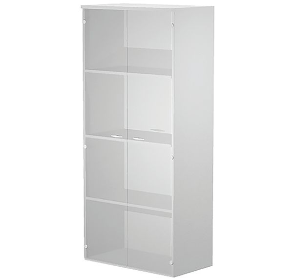 Meuble haut Fast à portes en verre trempé - Gris aluminium