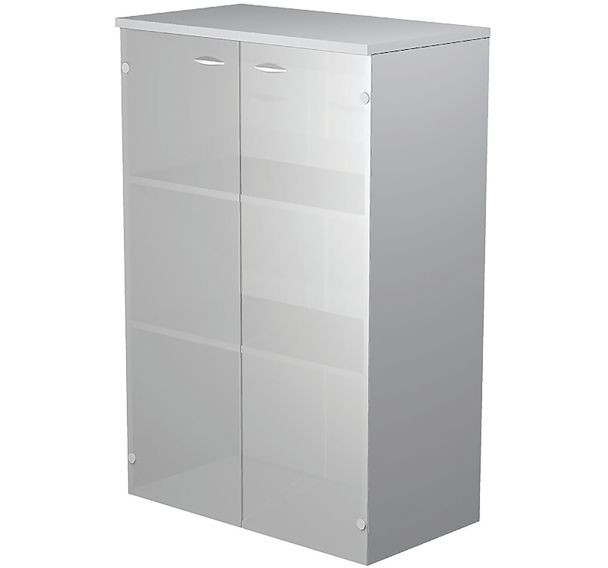 Meuble mi-haut Fast portes en verre - P35cm - Gris
