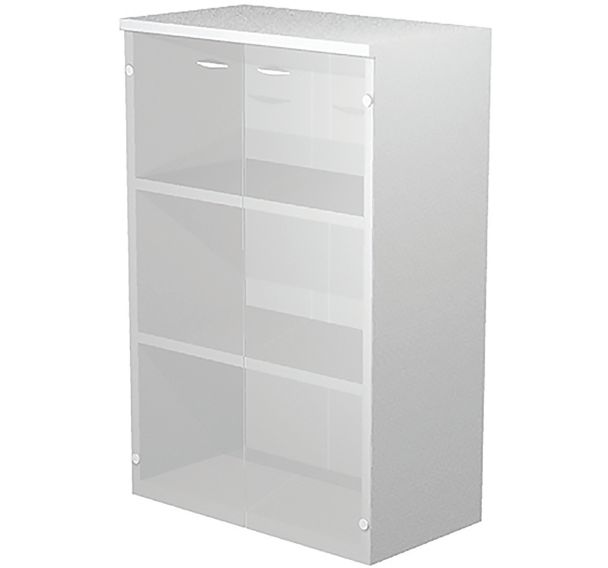 Meuble mi-haut Fast portes en verre - P44cm - Gris