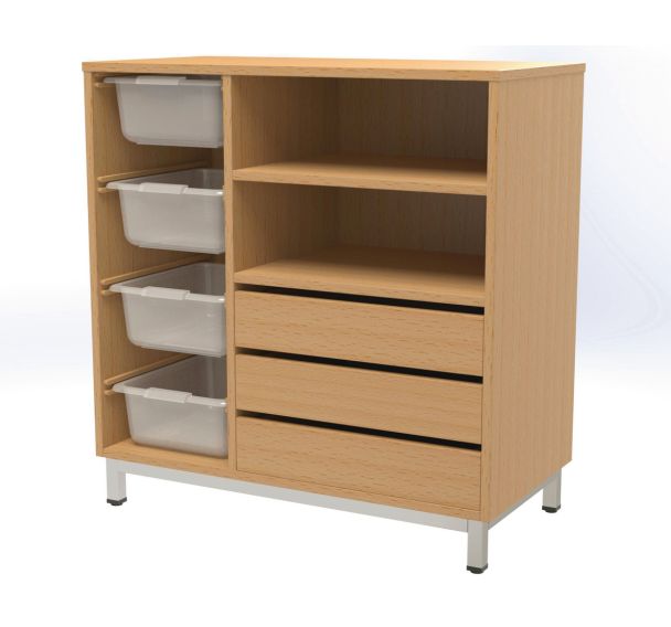 Meuble multi-rangement coloris hêtre Oscar - Manutan Expert