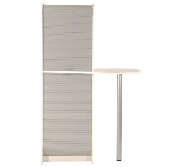 Meuble pause-café larg/prof/haut : 123 x 70 x 180 cm - blanc