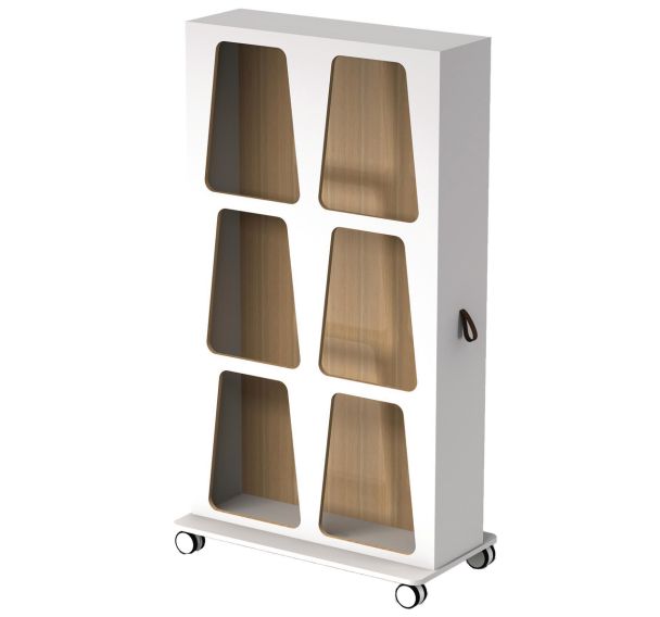Meuble rangement 6 poufs Kulbu dos tableau blanc émaillé