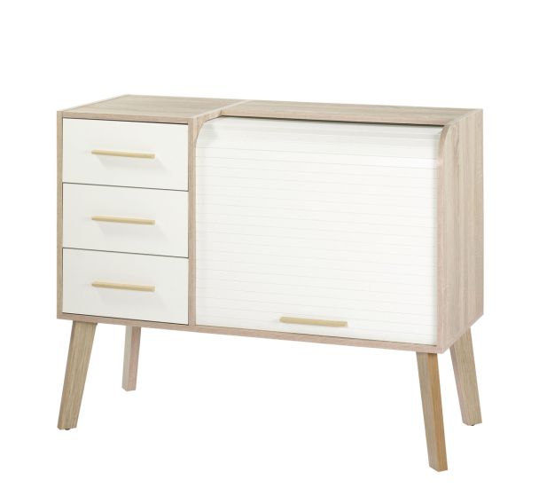 Meuble rangement Vintage coloris Chêne/Blanc Simmob