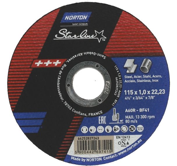 Meule de tronçonnage plate Starline - Norton