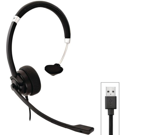 Micro casque mono canal Deluxe HU411 USB - V7