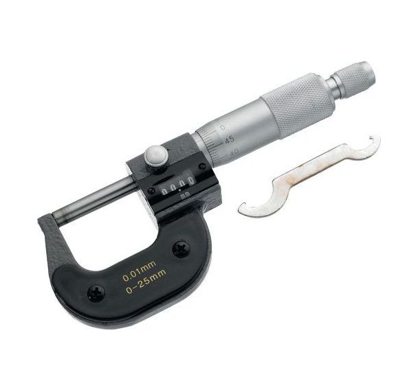 Micromètre  à compteur pour disque cap. 0 - 25 mm.