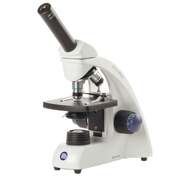 Microscope monoc.MicroBlue 400xplatine à valets Led-Euromex