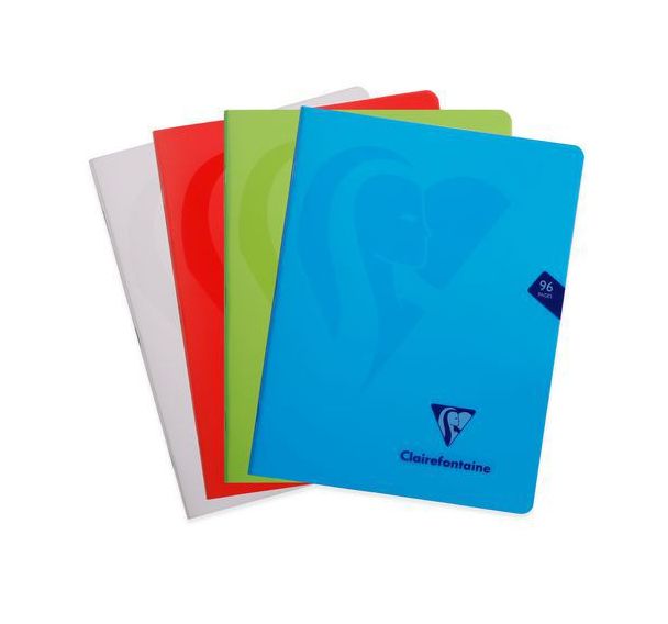 Mimesys album cahier piqué polypro 17x22cm 96p uni coloris assortis