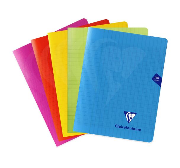 Mimesys cahier piqué polypro 17x22cm 140p séyès coloris assortis