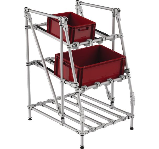 Mini-rack picking à galets - frontal à angle - Trilogiq