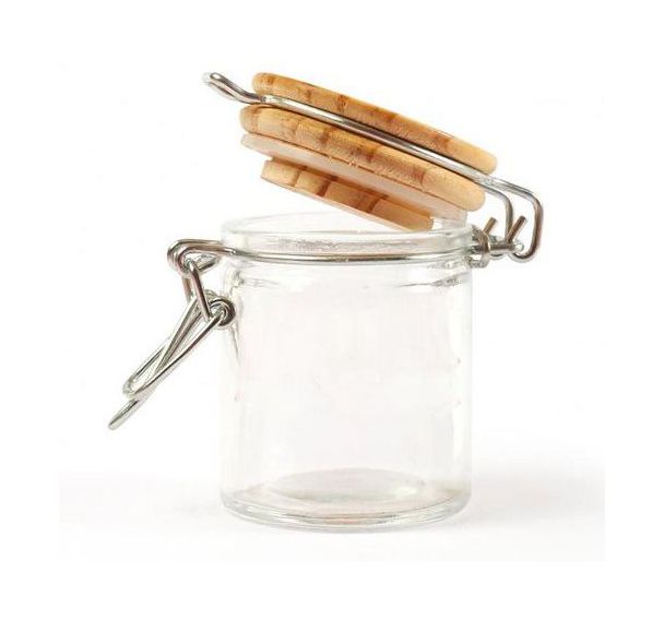 Mini bocal rond à décorer couvercle bois Ø 45 mm hauteur 60 mm